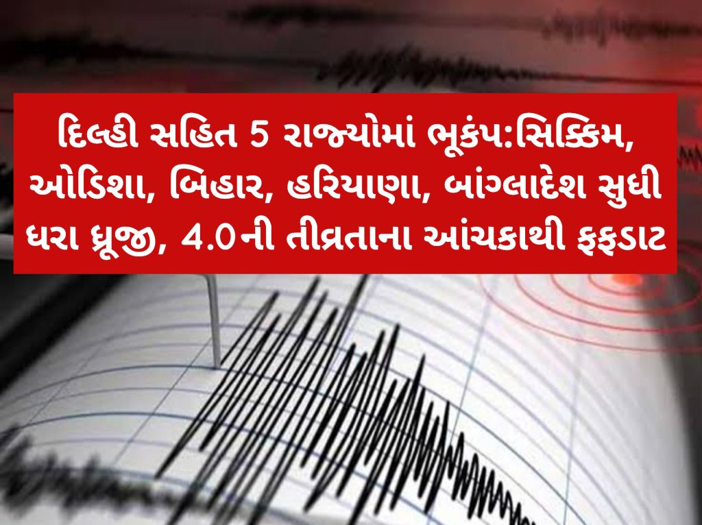 ભૂકંપ : દિલ્હી સહિત 5 રાજ્યોમાં ભૂકંપ
