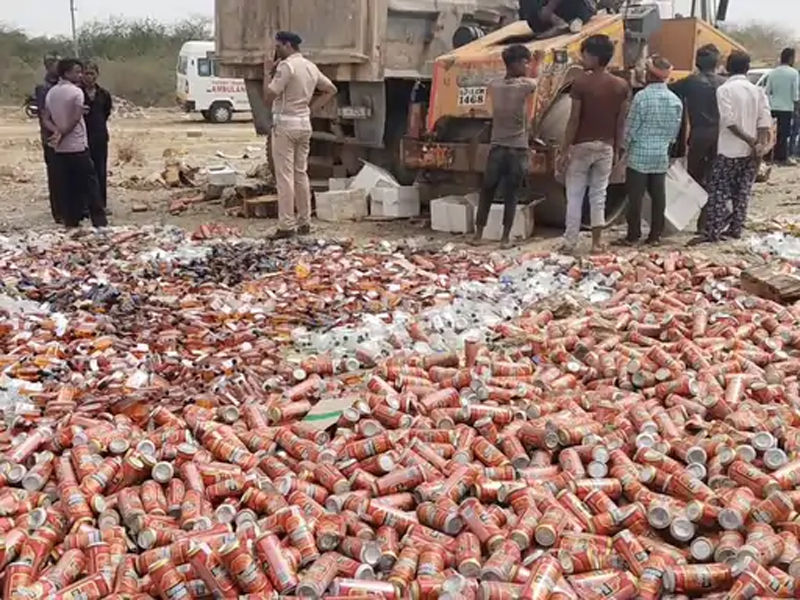FOREIGN LIQUOR AND BEER WORTH 38 LAKHS DESTROYED 1