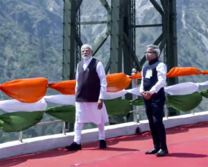 PM MODI VISITS CHENAB BRIDGE