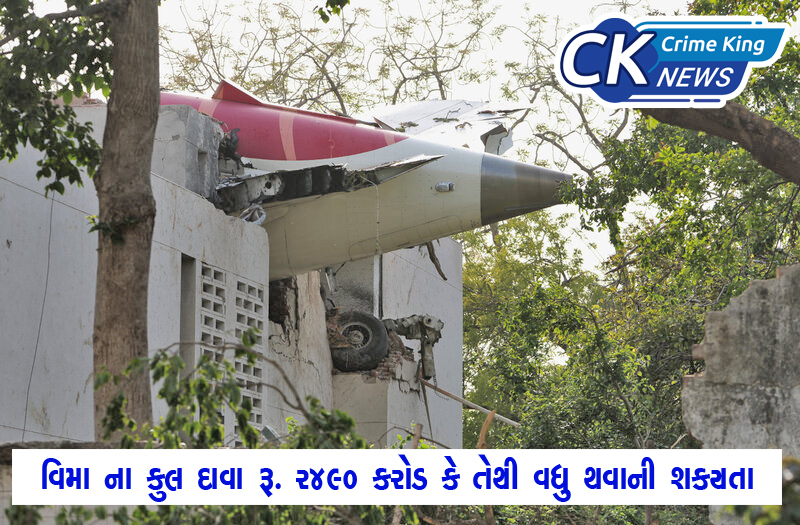 Plane Accident : વિમાન દુર્ઘટનામાં ઇતિહાસનો સૌથી વધુ વિમો, કુલ દાવાઓ રૂ. 2,490 કરોડ કે તેથી વધુ સુધી પહોંચવાની શક્યતા 1 Plane Accident : વિમાન દુર્ઘટનામાં ઇતિહાસનો સૌથી વધુ વિમો, કુલ દાવાઓ રૂ. 2,490 કરોડ કે તેથી વધુ સુધી પહોંચવાની શક્યતા Plane Accident