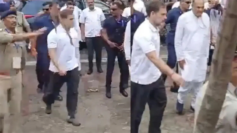 RAHUL GANDHI CAUGHT IN SHOE CONTROVERSY