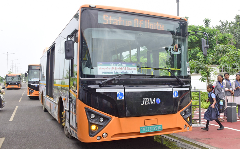 STATUE OF UNITY STARTED E BUS SERVICE