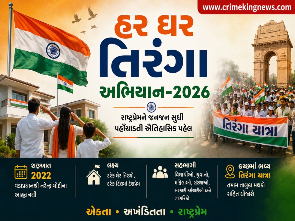 હર ઘર તિરંગા અભિયાન-2026: રાષ્ટ્રપ્રેમને જનજન સુધી પહોંચાડતી ઐતિહાસિક પહેલ 1 હર ઘર તિરંગા અભિયાન-2026: રાષ્ટ્રપ્રેમને જનજન સુધી પહોંચાડતી ઐતિહાસિક પહેલ